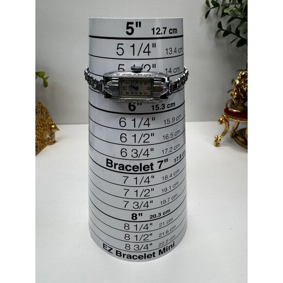 Antique 1930s Bruner Masterbilt Art Deco Swiss Ladies Watch Silver Tone Runs - Picture 7 of 11